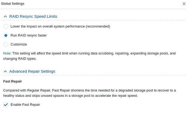 NAS Synology - extrémně pomalý rebuild pole RAID 1